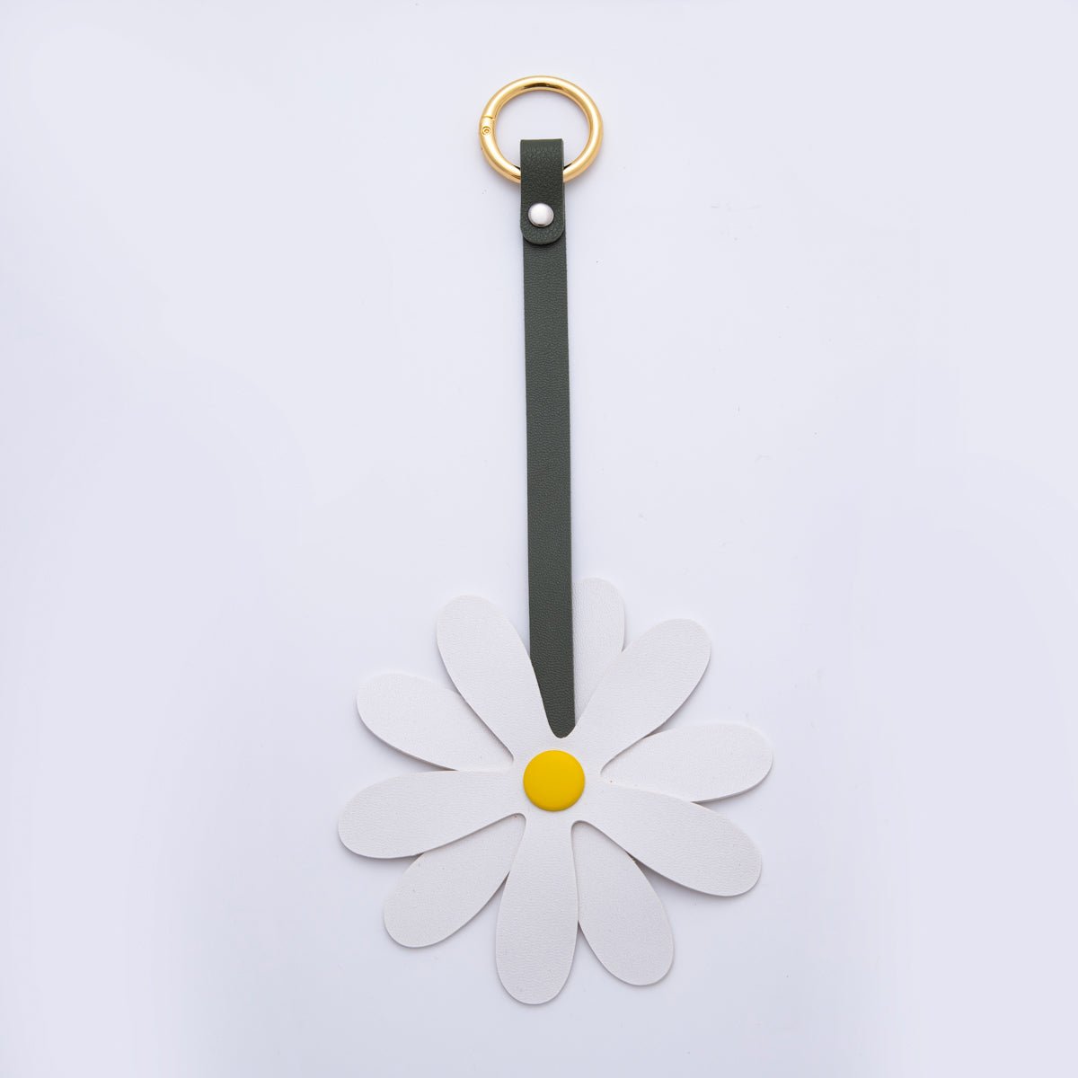 Leather Sun Flower Keyring Purse Bag Backpack Charm Flower Accessory WB-00012