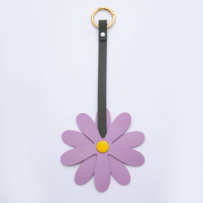 Leather Sun Flower Keyring Purse Bag Backpack Charm Flower Accessory WB-00012