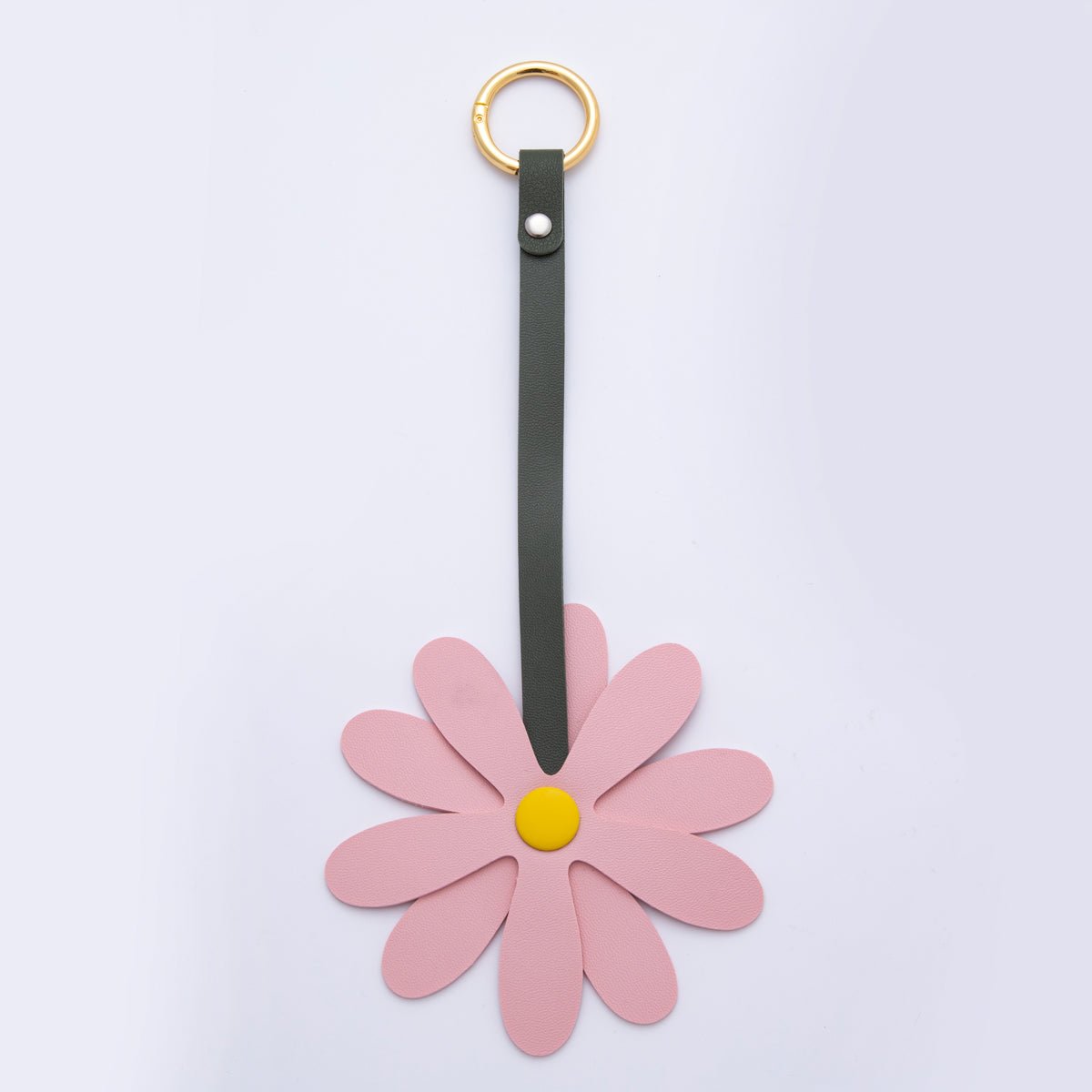 Leather Sun Flower Keyring Purse Bag Backpack Charm Flower Accessory WB-00012