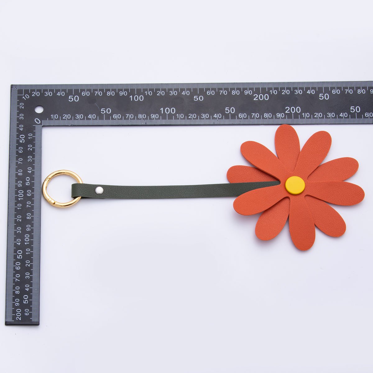 Leather Sun Flower Keyring Purse Bag Backpack Charm Flower Accessory WB-00012