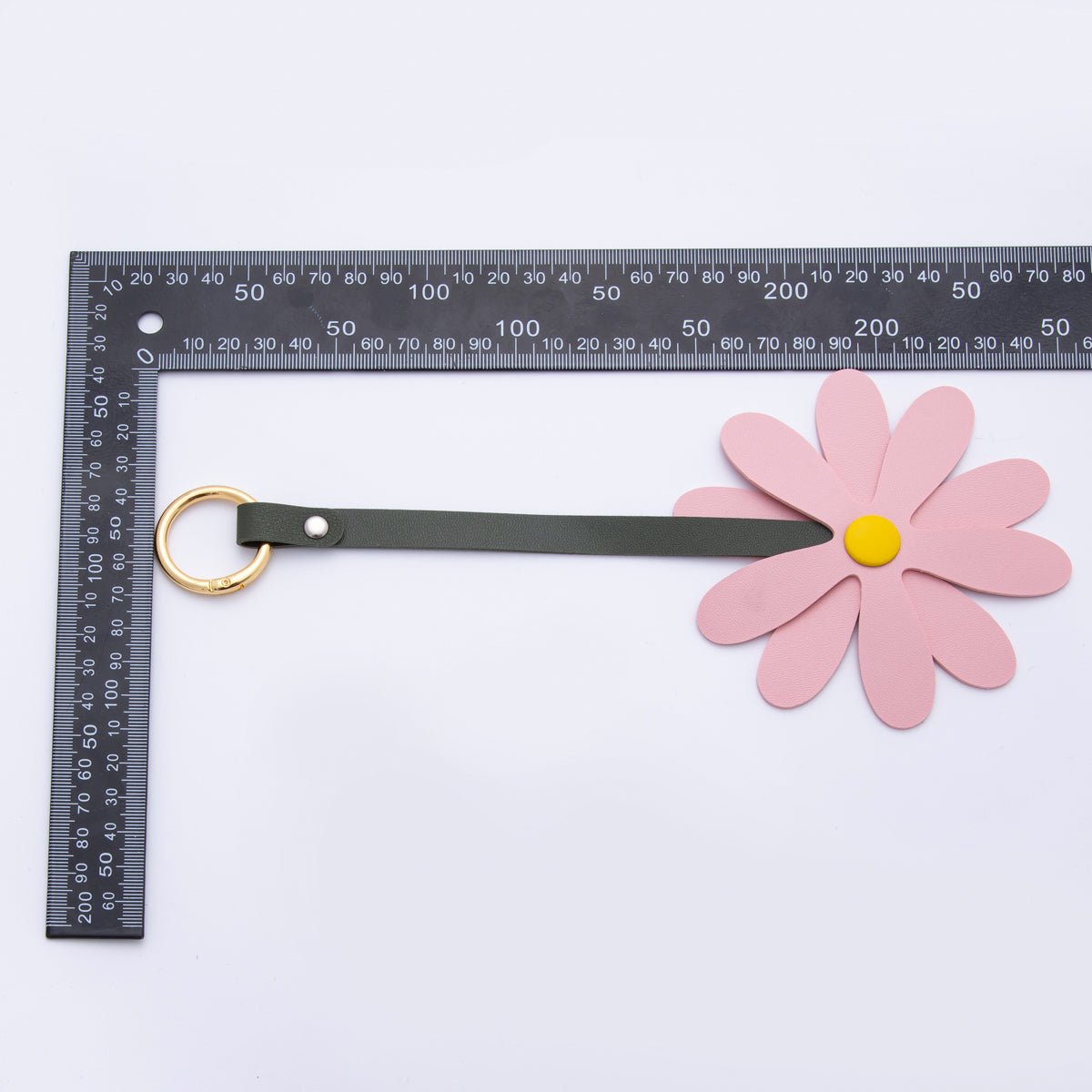 Leather Sun Flower Keyring Purse Bag Backpack Charm Flower Accessory WB-00012