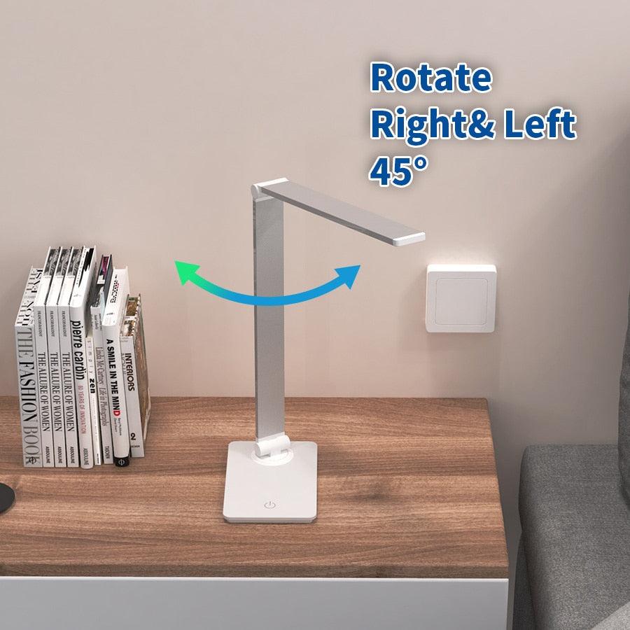 LED Table Lamp Desk Lamp Step less Dimmable Reading Office Foldable Rotatable Touch Switch DC 5V USB Night Light Desk Lamps Decorative Table Lamp Cute Study Lamps for Bedroom Décor