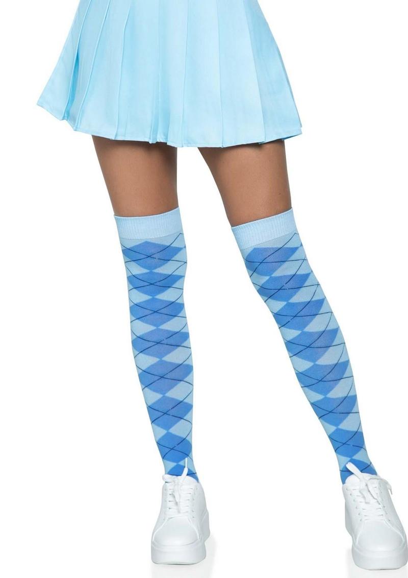 Leg Avenue Argyle Knit Over The Knee Socks