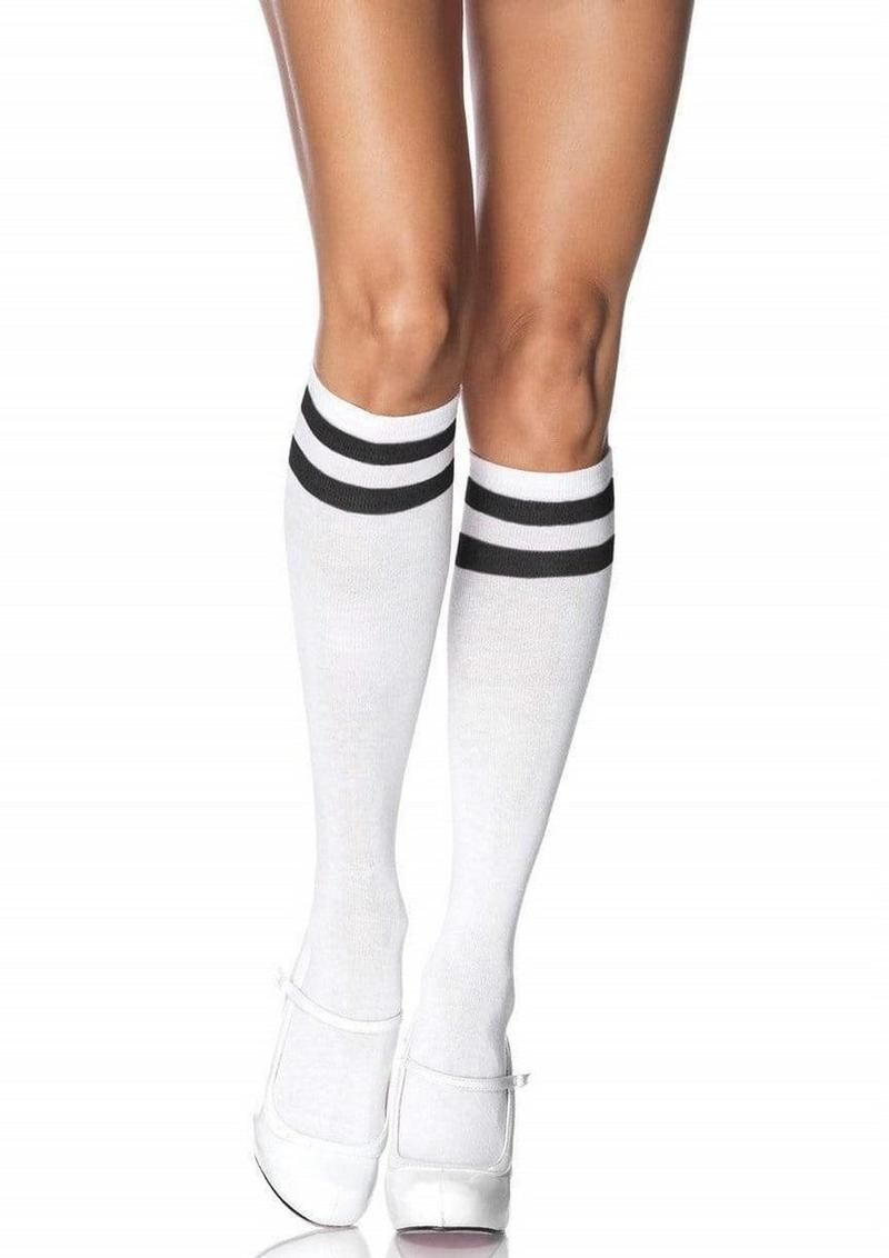 Leg Avenue Athletic Knee-High Socks With Striped Bands