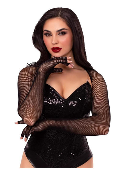 Fishnet Fingerless Gloved Shrug