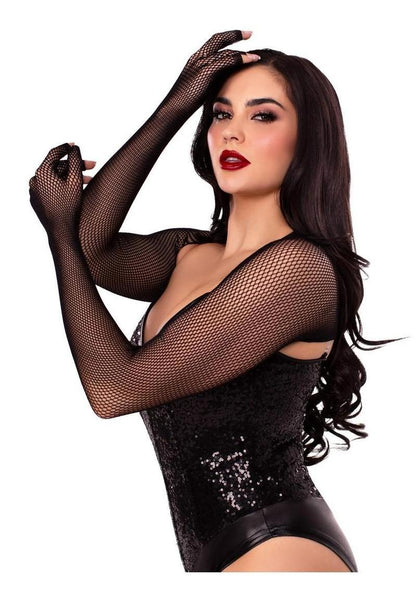 Fishnet Fingerless Gloved Shrug