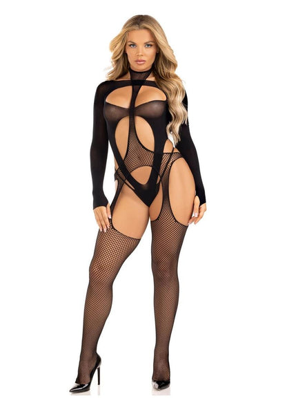 Fishnet Halter Suspender Bodystocking