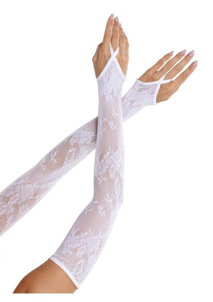 Floral Net Extra Long Gauntlet Arm Warmers