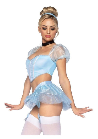Cinderella-Inspired Blue Bodysuit With Garter Straps
