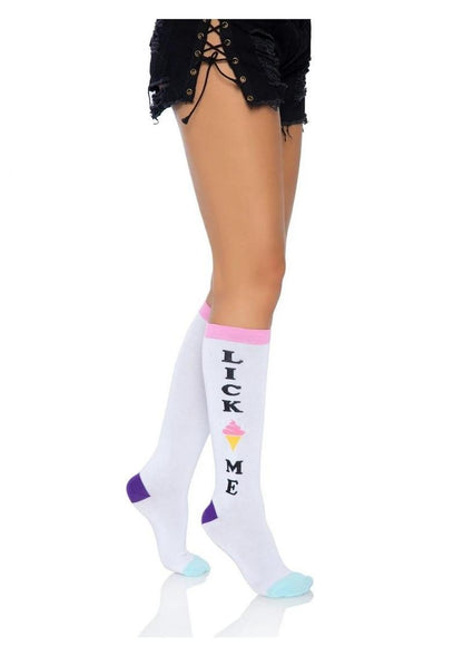 Leg Avenue Lick Me Knee High Socks