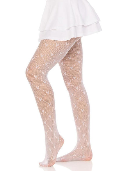 Leg Avenue Love Struck Heart Net Tights