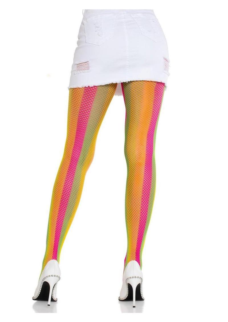 Leg Avenue Neon Rainbow Striped Tights