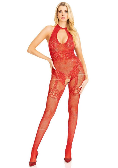 Leg Avenue Seamless Rhinestone embellishments Fishnet Bodystocking