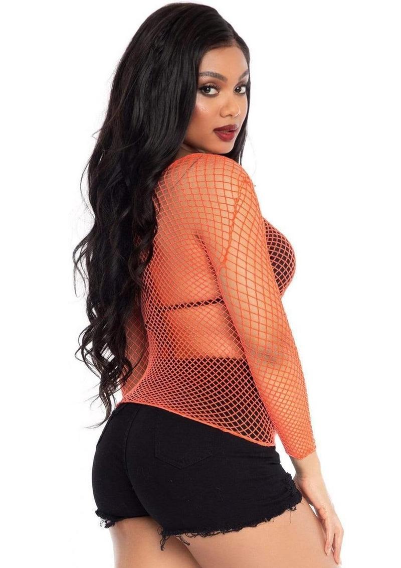 Leg Avenue Spandex Long-Sleeved Industrial Net Shirt