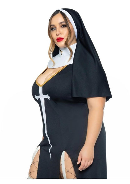 Sultry Sinner Dual Slit Garter Dress