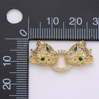 Leopard Charms Bracelet Connector Gold Silver Link Connector Animal Jewelry Supplies Component Curved for Bracelet Component F-446 F-447