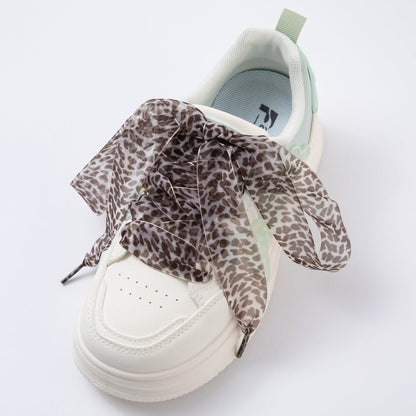 Leopard Print Sheer Chiffon Fabric Ribbon Shoelaces | WB00305 - WB00308