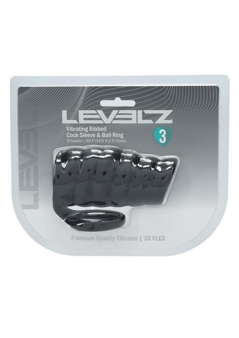 Levelz Vibrating Ribbed Cock Sleeve and Ball Ring