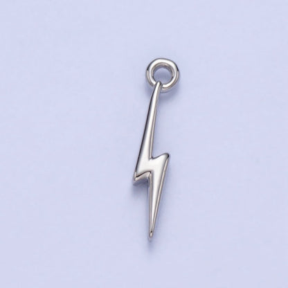 Lightning Bolt Storm Thunder Mini Charm in Gold &amp; Silver | AC-052