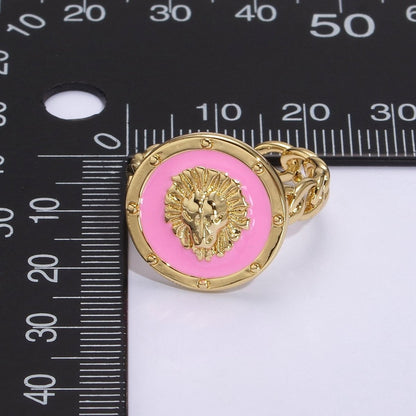 Lion ring, trendy ring, Enamel Leo ring, Adjustable Open Ring Lion King ring Open Adjustable U-055~U-059