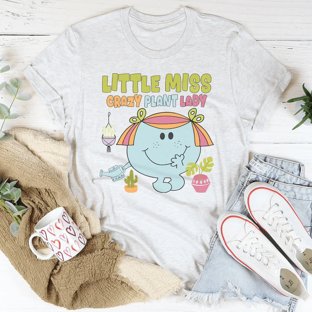 Cute Botanical Greenery Graphic Top – "Little Miss Crazy Plant Lady"