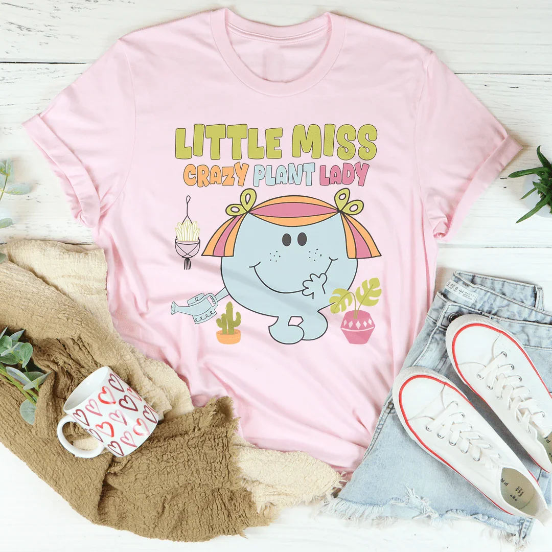 Cute Botanical Greenery Graphic Top – "Little Miss Crazy Plant Lady"