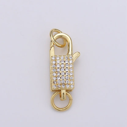Lobster Clasp with Rings Rectangular Jewelry End Clasp Charms Supplies For DIY Jewelry Making K-730