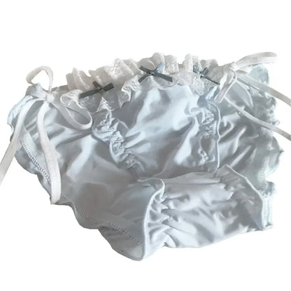 Lolita Ruffle Lace-Up Panties – Cute Low Waist Cotton Briefs