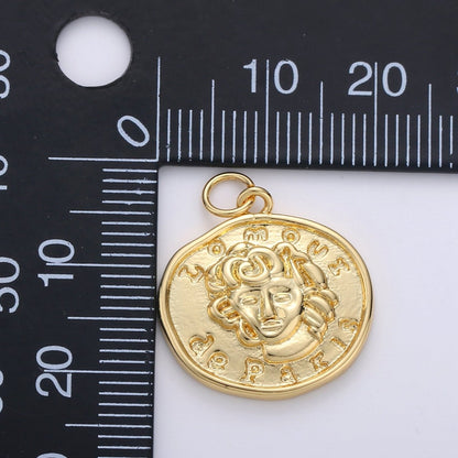 Lomoui de Paris Gold Rustic Coin Gold Filled Charm - D-514