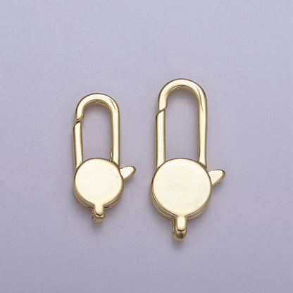 Long 14K Gold Filled / Silver oval lobster claw clasp 25x11mm / 20x10mm L-602 L-603