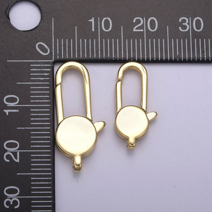 Long 14K Gold Filled / Silver oval lobster claw clasp 25x11mm / 20x10mm L-602 L-603