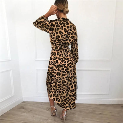 Long Leopard Printed Dress