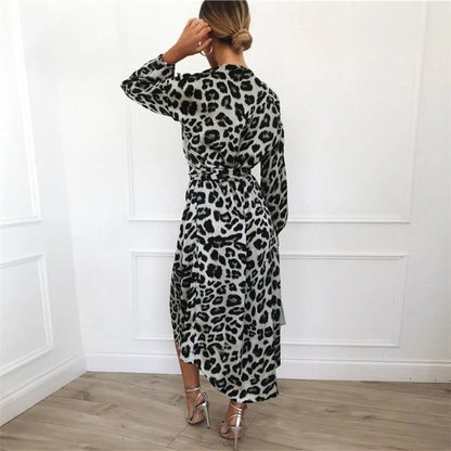 Long Leopard Printed Dress