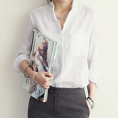 Long Sleeve Linen Blouse