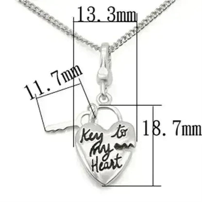 LOS430 - Silver 925 Sterling Silver Chain Pendant with No Stone
