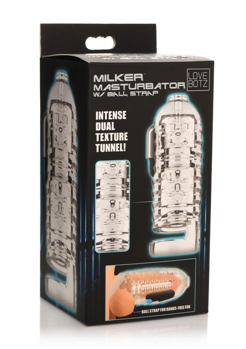 LoveBotz Milker Masturbator with Ball Strap Dual Texture Tunnel
