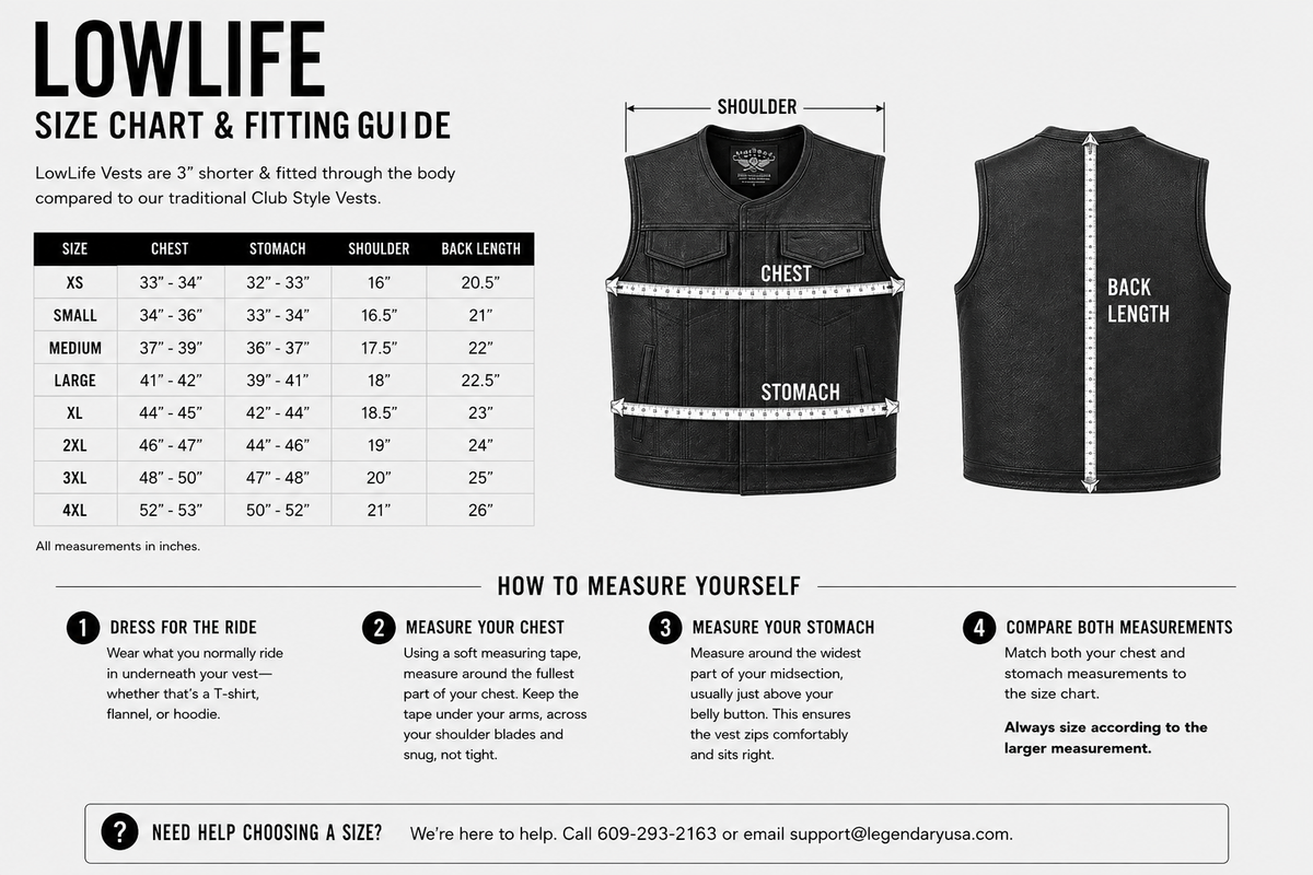 Legendary Lowlife Z Black Leather Club Vest