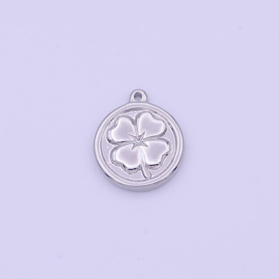 Lucky Clover Quatrefoil Coin Charm in Gold &amp; Silver |  D-453