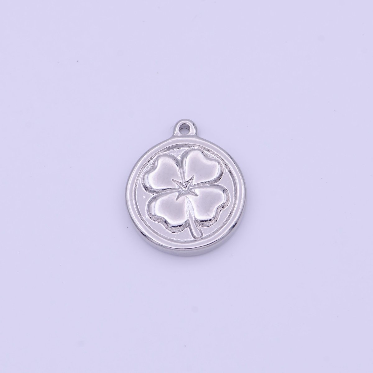 Lucky Clover Quatrefoil Coin Charm in Gold &amp; Silver |  D-453