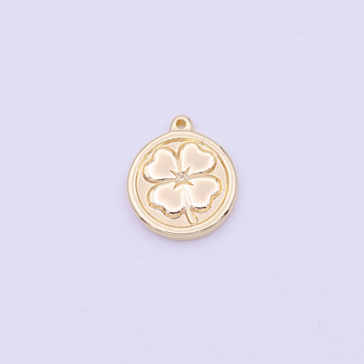 Lucky Clover Quatrefoil Coin Charm in Gold &amp; Silver |  D-453
