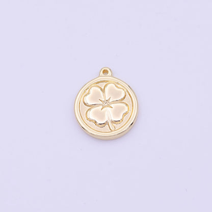 Lucky Clover Quatrefoil Coin Charm in Gold &amp; Silver |  D-453