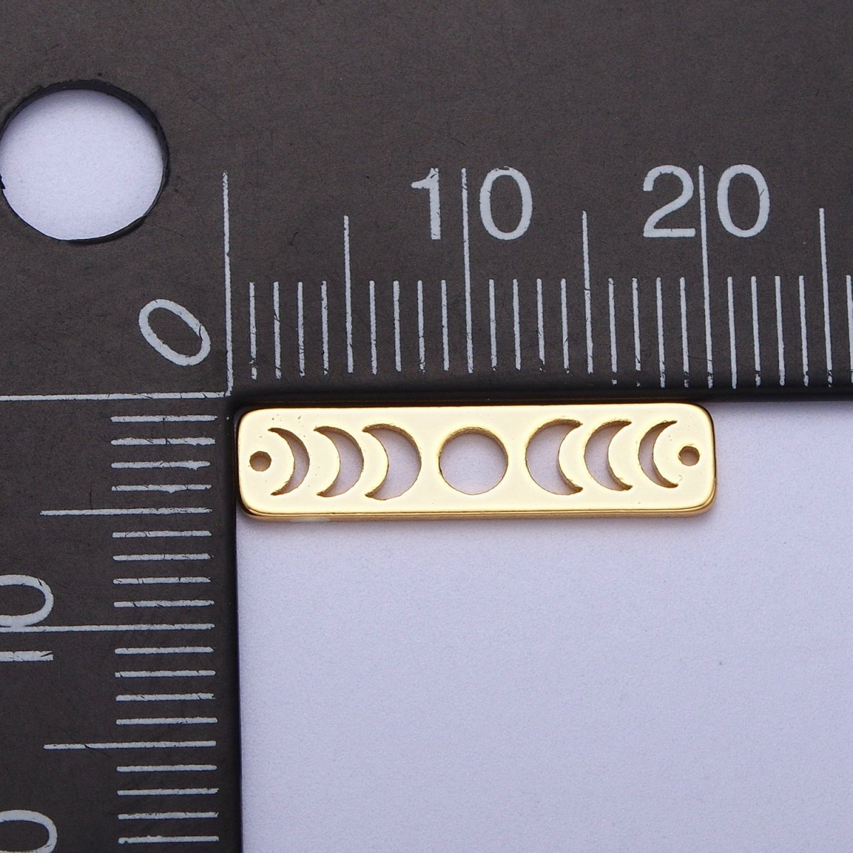 Lunar Crescent Moon Phases Celestial Bar Connector in Gold &amp; Silver | AC054