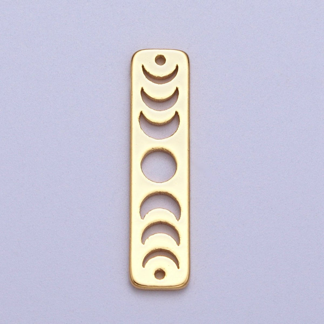 Lunar Crescent Moon Phases Celestial Bar Connector in Gold &amp; Silver | AC054