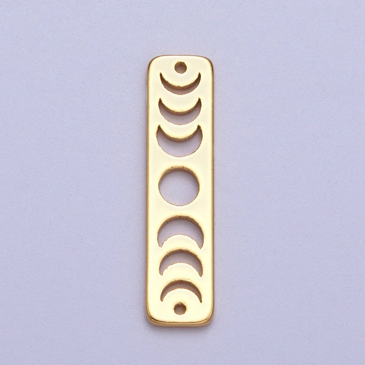 Lunar Crescent Moon Phases Celestial Bar Connector in Gold &amp; Silver | AC054