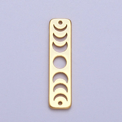 Lunar Crescent Moon Phases Celestial Bar Connector in Gold &amp; Silver | AC054