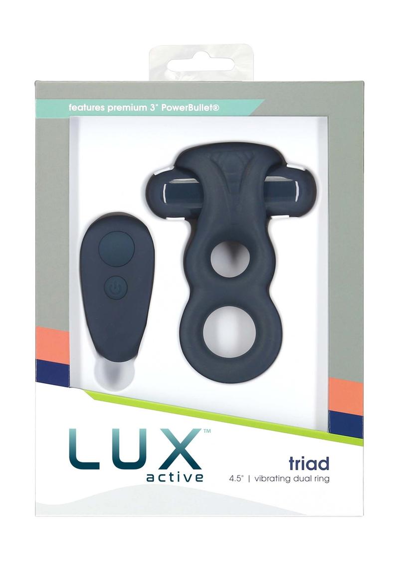 Lux Active Triad Silicone Vibrating Dual Cock Ring