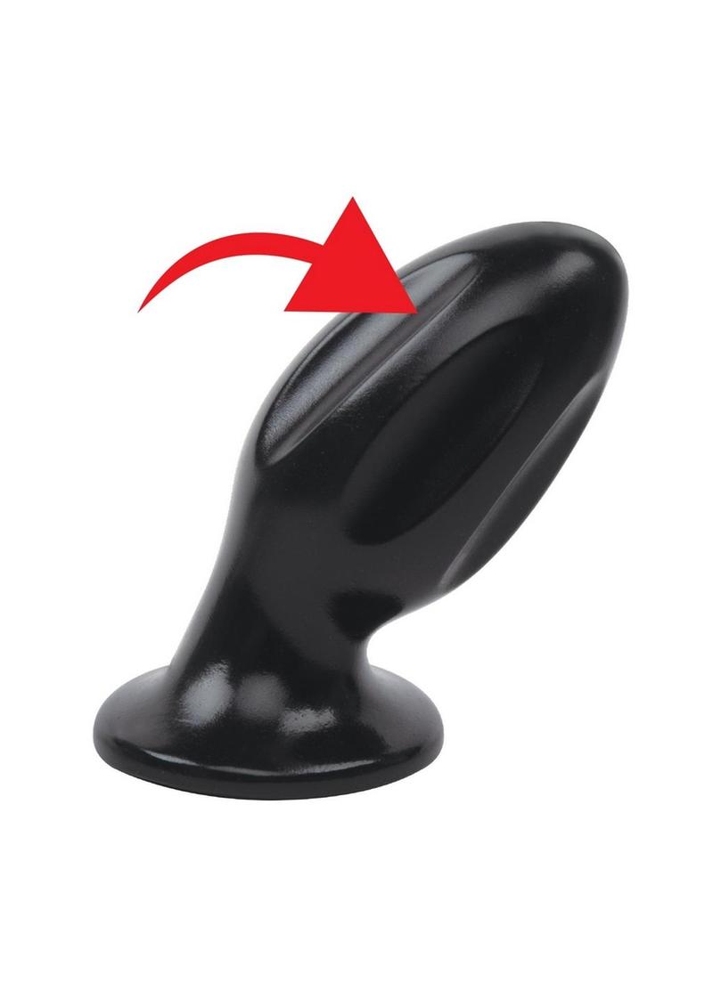 Lux Fetish Grooved Butt Plug Black