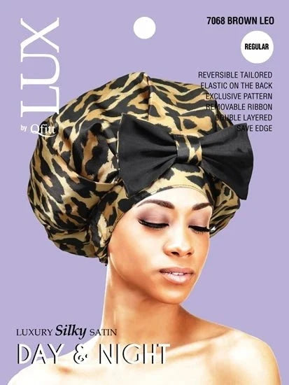 Lux by Qfitt Pattern Luxury Silky Satin Day &amp; Night Cap
