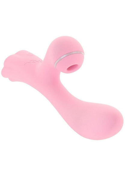 Luxe Aura Rechargeable Silicone Suction Vibe Teal Clitoral Stimulator