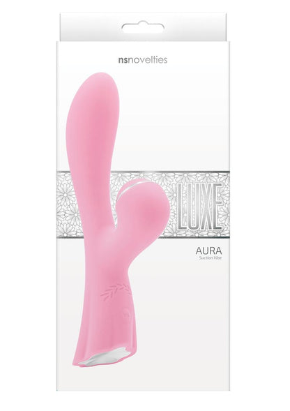 Luxe Aura Rechargeable Silicone Suction Vibe Teal Clitoral Stimulator